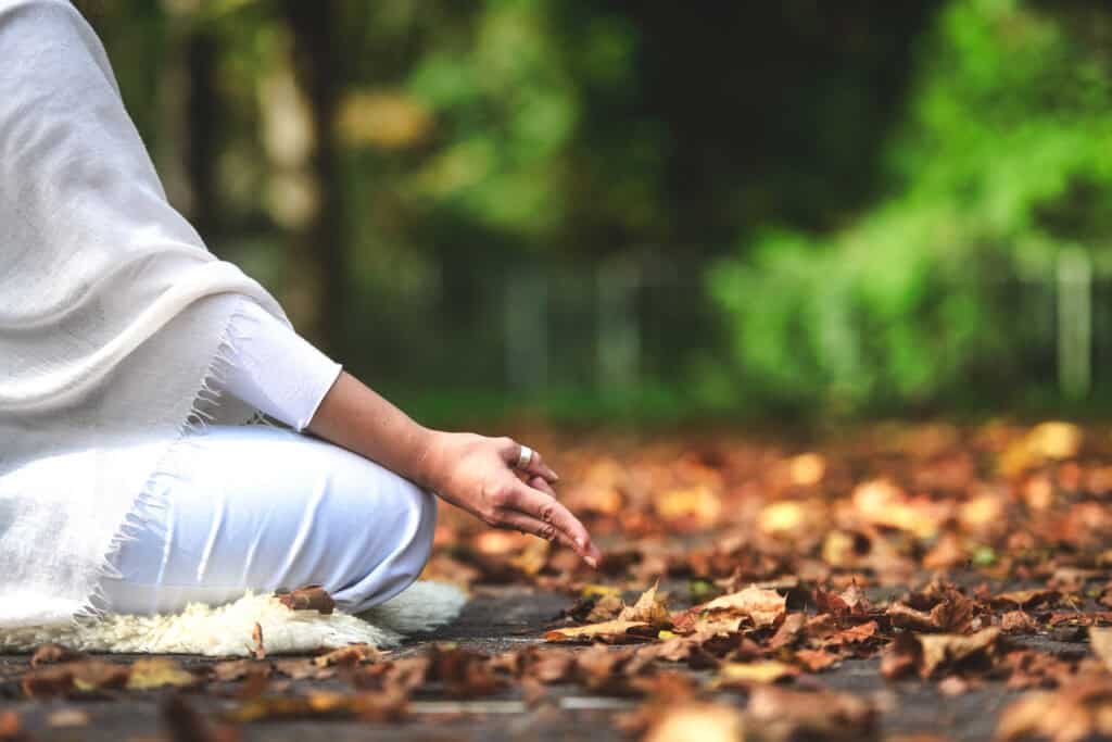 woman doing yoga and meditation 